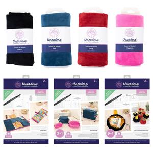 Threaders - Sewing Templates & Velvet Fabric Collection (3 x Templates & 4 x 0.5m Fabric) - Special Price