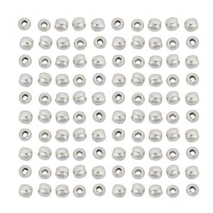 Silver Plated Base Metal Crimp Spacer Beads, Approx 4mm, 100pcs