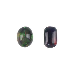Hand Selected 3cts Black Opal Cabochon Free Size Pack of 2