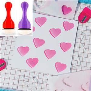 Mama Makes - Candy Hearts Layering Stencil Set of 4 with Red and Purple Harmony Tools