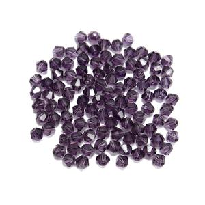 Purple Glass Bicones Approx 4mm, 100pcs