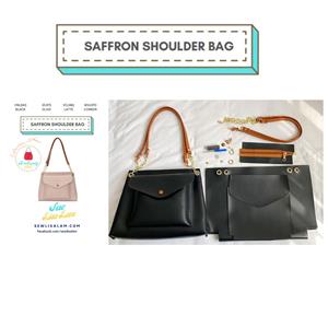 Sew Lisa Lams Saffron Shoulder Bag Kit; PU, Hardware & Instructions - Black