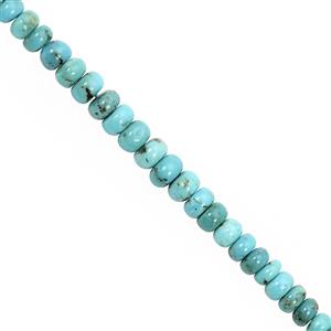 20cts Arizona Turquoise Smooth Rondelle Approx 3x1 to 5.5x3.5mm, 15cm Strand