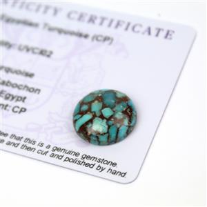 9.4cts Egyptian Turquoise 17x17mm Round (CP)