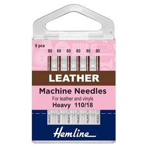 Hemline Sewing Machine Leather Needles - Heavy Pack of 6