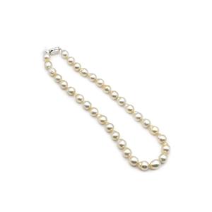 Champagne South Sea Cultured Pearl Sterling Silver Graduated Necklace (10-12mm)