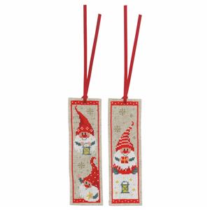 Christmas Gnomes Counted Cross Stitch Bookmark Kit Pack of 2 