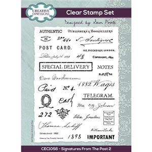 Creative Expressions Sam Poole Signatures From The Past 2 6 in x 8 in Clear Stamp Set - 32 Stamps