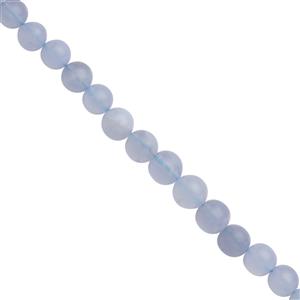 65cts Blue Lace Agate Smooth Round Approx 3 to 7mm, 33cm Strand