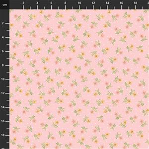 Henry Glass Renaissance Garden Calico Pink Fabric 0.5m