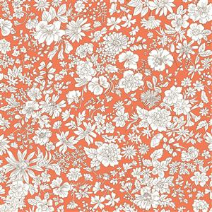 Liberty Emily Belle Jewel Tones Tangerine Fabric 0.5m