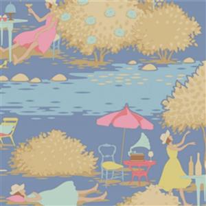 Tilda Sunday Brunch Collection Sunday Brunch Blue Fabric 0.5m