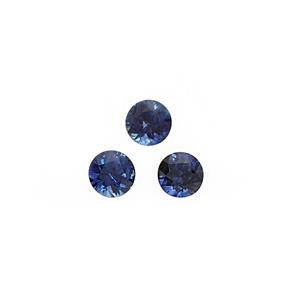 00.35cts Australian Blue Sapphire D Cut Round Approx 3mm Loose Gestones, (Pack of 3)