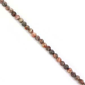 40cts Jasper Faceted Rounds Approx 4mm, 38cm Strand