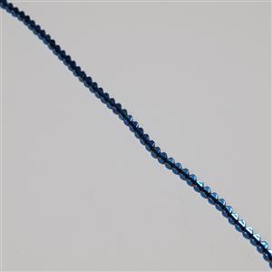 40cts Blue Haematite Fancy Beads Approx 3.5mm, 38cm Strand