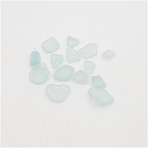 Bag of 10mm Sky Blue DRILLED Sea Glass 10-15pcs in an organza bag