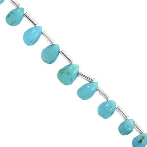 15cts A+ Sleeping Beauty Turquoise Smooth Drops Approx 4x3 to 9x5mm 19cm Strand With Spacers