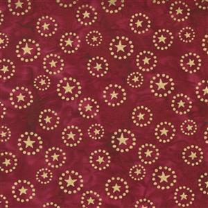 Moda Felicity Batiks Burgundy Stars Fabric 0.5m