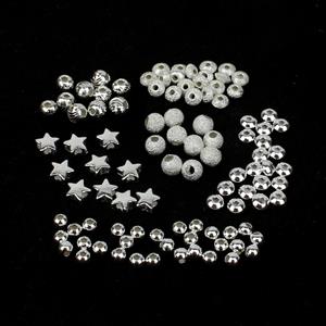 925 Sterling Silver Spacer Bead Bundle 6 Designs (Approx 3-4mm) - 100pcs