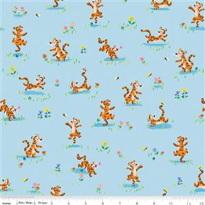 Riley Blake 100 Aker Wood Collection Tigger Bounce Sky Fabric 0.5m