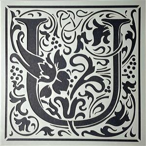 Stencil Up  Cloister Letter - U- William Morris inspired