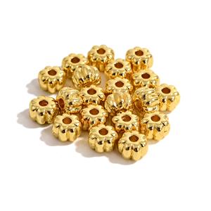 Gold Coloured Base Metal Flower Spacer Disks, Approx 4x6mm, 20pcs