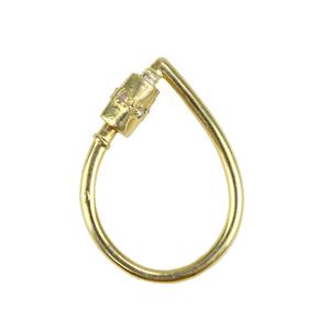 Gold Plated 925 Sterling Silver Pear Clasp Inc White Topaz Approx 24x18mm, 1pc