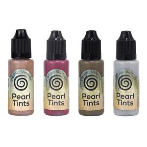 Cosmic Shimmer Pearl Tints - Set 1 - Silver Lining, Golden Opulence, Burnt Caramel, Hearty Red