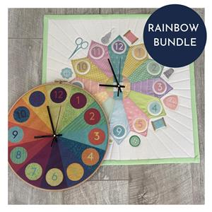 Delphine Brook's Rainbow Dresden Fabric Clock Kit: Panel & Clock Mechanism