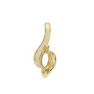 Gold Plated 925 Sterling Silver Side Accent Oval Pendant Mount (To fit 5x3mm gemstone) - 1pcs