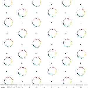 Riley Blake Imagine Colour Wheel White Fabric 0.5m