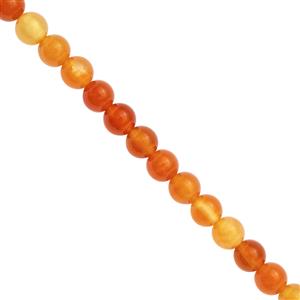45cts Carnelian Smooth Rounds Approx 6mm, 19cm Strand