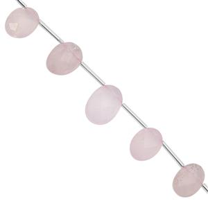75cts Rose Quartz Top Side Drill Faceted Oval Approx 11x8 to 18x12mm, 21cm Strand with Spacers