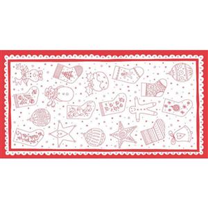 Mandy Shaw Redwork Christmas Collection Bunting Panel 0.6m