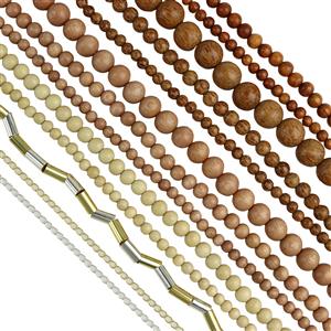 Wooden Bead Strands, Silver & Gold Plated Base Metal Tube Beads Project With Instructions By Alison Tarry
