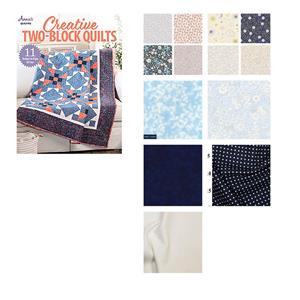 Windmill & Wheels Quilt Kit: Annie's Quilting Creative Two-Block Quilts Book, Fabric (6m) & FQ's (8pcs)