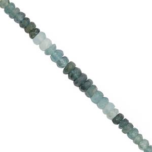 28cts Grandidierite Faceted Rondelle Approx 2.5x1 to 5x3mm, 20cm Strand