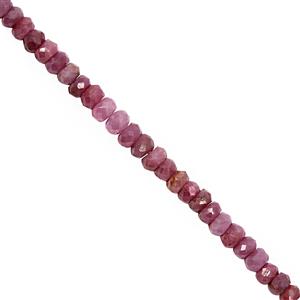 30cts Pink Sapphire Faceted Rondelle Approx 3x2 to 4.5x3mm, 15cm Strand