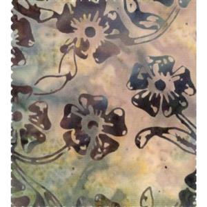 Bali Batik Floral Neutral Browns Fabric 0.5m
