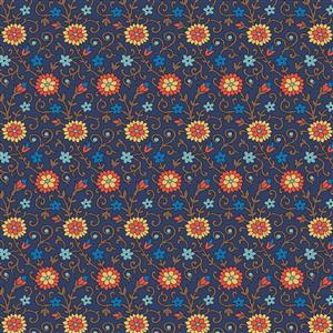 Liberty Collector's Home Curiosity Brights Manor Park Navy Fabric 0.5m