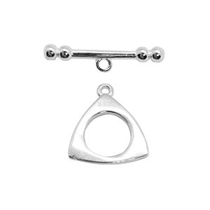 925 Sterling Silver Toggle Clasp - Triangle