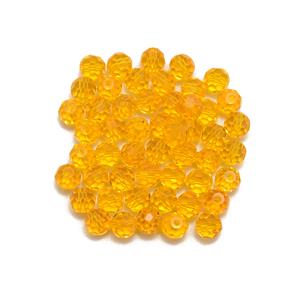6mm Orange Glass Beads, 50pcs