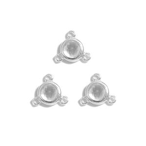 925 Sterling Silver with 5mm White Topaz, Approx 9mm with Loop, 3pcs