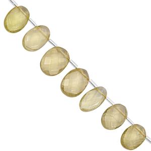 75cts Lemon Quartz Top Side Drill Graduated Faceted Oval Approx 9x7.5 to 15x10.5mm, 19cm Strand with Spacers