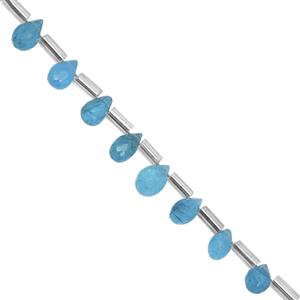 13cts Neon Apatite Faceted Drop Approx 4x2 to 7x4mm, 20cm Strand With Spacers 