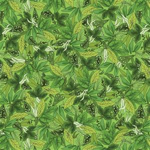 The Crafty Lass Rainbow Garden Collection Fauna Light Green Fabric 0.5m