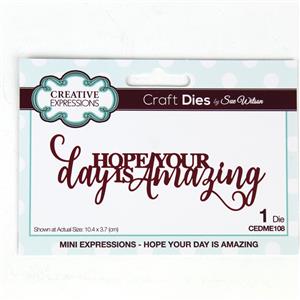 Creative Expressions Sue Wilson Mini Sentiments Hope Your Day Is Amazing Craft Die