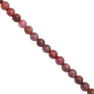 195cts Ruby Smooth Round Approx 2 to 5mm, 100cm Strand