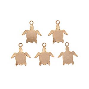Rose Gold Plated 925 Sterling Silver Turtle Charm, Approx 13x11mm 5pcs