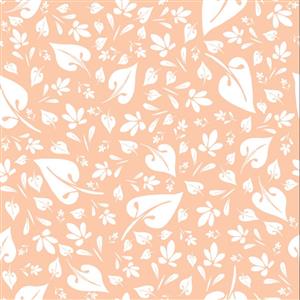 Sanntangle Tangly Leaves Peach Fabric 0.5m